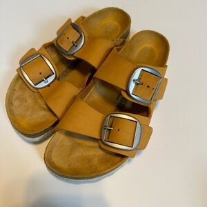 BIRKENSTOCK YELLOW OCHRE ARIZONA BIG BUCKLE TWO STRAP SIZE 39 L8 SANDALS